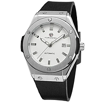 Механические наручные мужские часы с автоподзаводом Forsining Silver-White