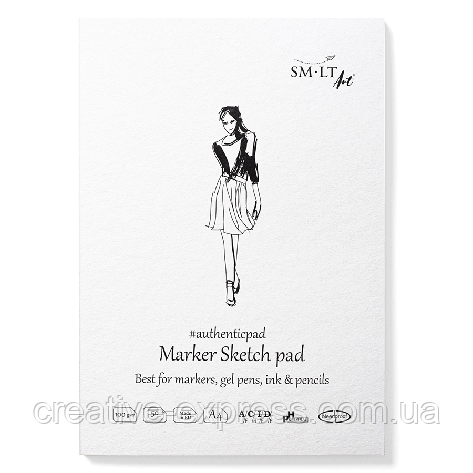 Блокнот-склейка для маркерів AUTHENTIC, A4, 100г/м2, 50л, SMILTAINIS, фото 1