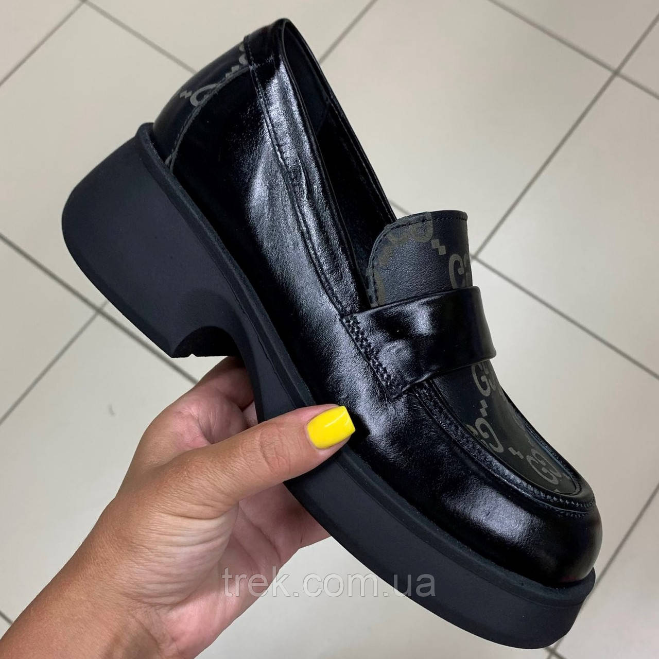 Туфлі жіночі шкіряні лакові чорні /23191/ 36р, фото 1