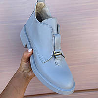 Черевики жіночі шкіряні сірі /23160/ 37р