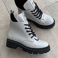 Черевики жіночі шкіряні сірі /23199/ 37р