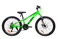 Спортивный городской горный мужской Велосипед 24" Crossride SKYLINE MTB рама 13" Зеленый