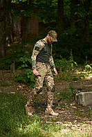 Тактичні практичні чоловічі штани та лонгслів камуфляж для ЗСУ, чоловічі військові + штани лонгслів мультикам