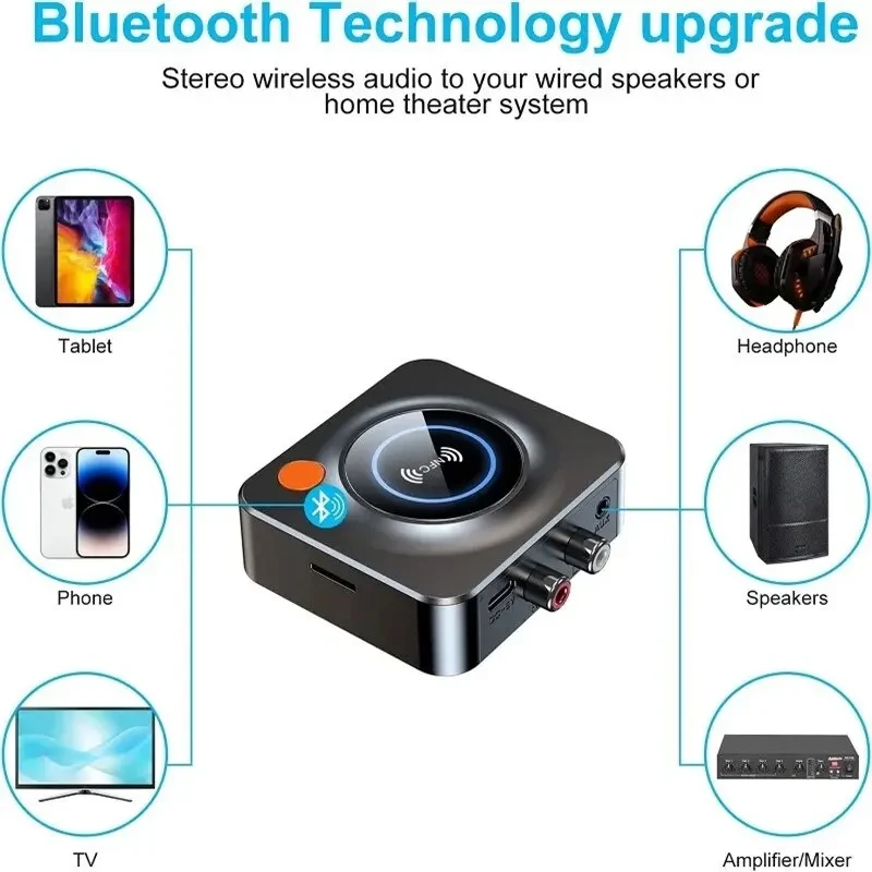 NFC Bluetooth-адаптер 5.1 C52 аудіоприймач стереоресивер Stereo Music ...