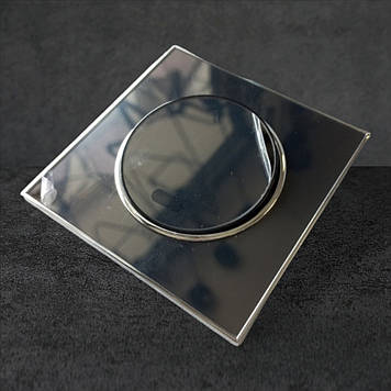 Вимикач RH Laura одинарний внутр. з підсвіткою Чорний