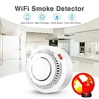 Умный датчик дыма с сиреной и WiFi Tuya smoke detector, SL1, дымовая пожарная сигнализация, Хорошее качество,