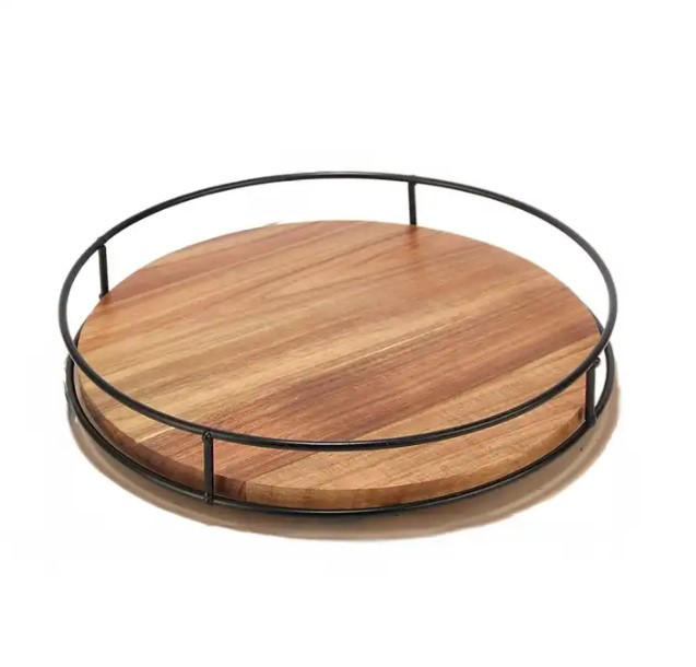 Піднос-органайзер дерев'яний, що обертаеться / Органайзер для ванної, кухні Susan Oem (PW1001)
