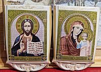 Настенное кашпо, иконы Иисус Христос и Божья Матерь Киев