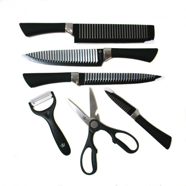 Набір кухонних ножів 6 предметів дуже гострих KING knife set, GS2, Гарної якості, набір кухонного приладдя 6 предметів