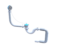 Сифон «Ультра+» для ванної (неіржавкий випуск 11 2) з переливом і гнучкою трубою 40х50 (регуля) SV 02