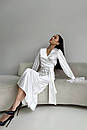 Атласний білий вечірній костюм зі спідницею Ліліан 42 44 46 48 розміри, фото 5