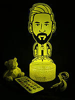 3d лампа Карикатура Месси, подарок для любителей мемов и футбола, ночник, 7 цветов, 4 режима и пульт