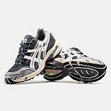 Чоловічі кросівки Asics Gel-1090 Grey Beige White, сірі шкіряні кросівки асікс гель 1090, фото 4