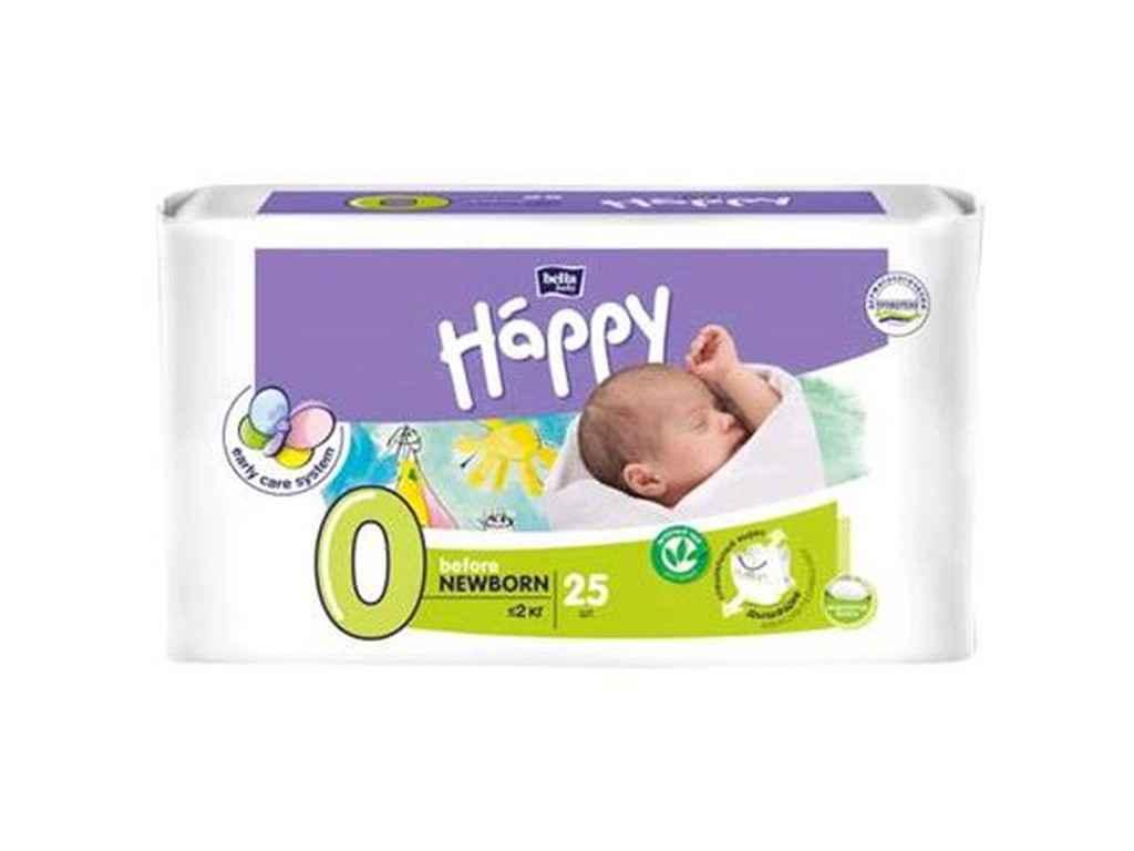 Подгузники (для детей) Newborn №0 (0-2кг) Baby HAPPY 25шт ТМ BELLA OS - фото 1 - id-p2073772685
