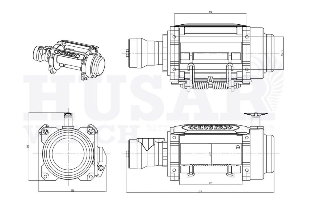 Лебедка гидравлическая автомобильная HUSAR H 15000 LBS 6804 кг - фото 2 - id-p2073841736