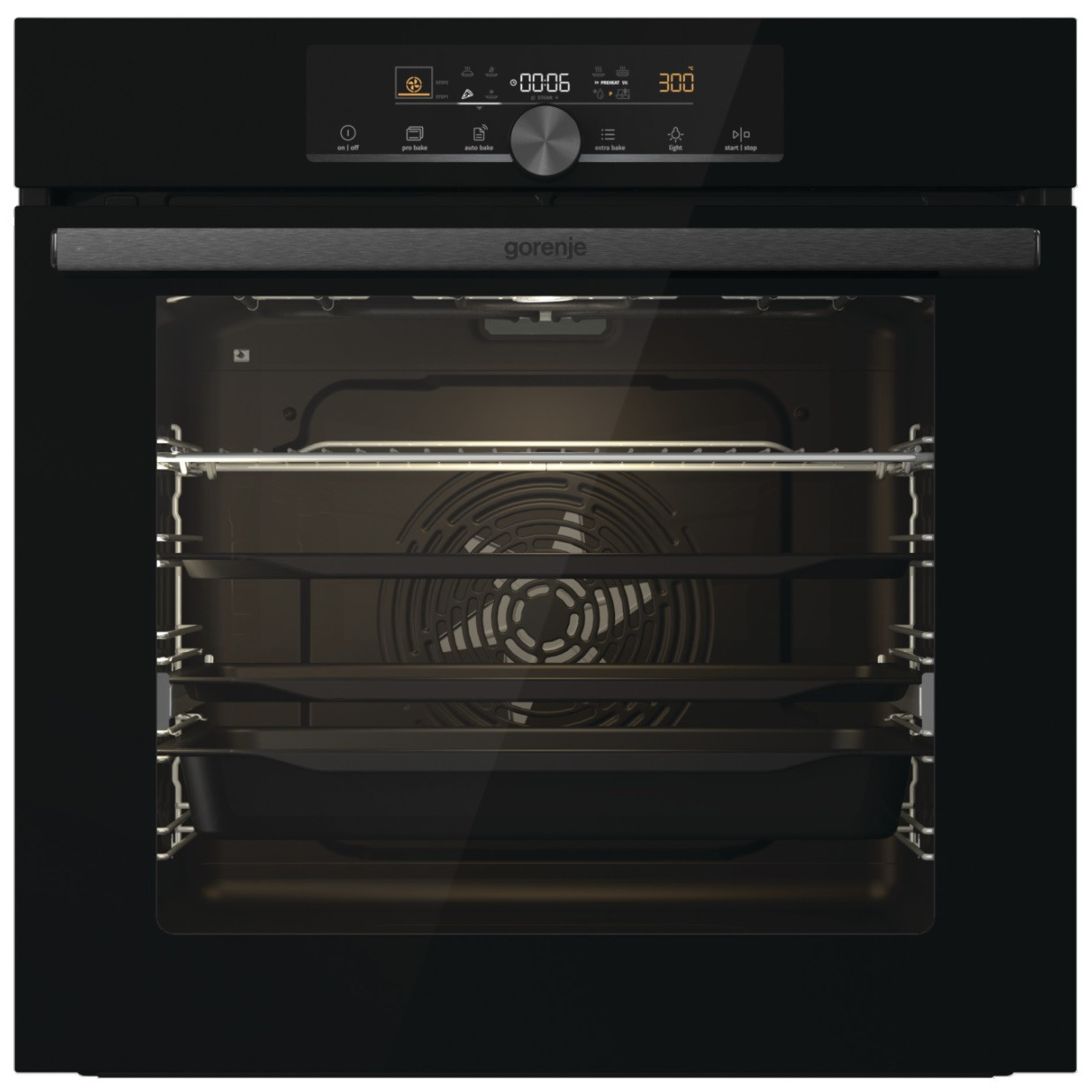 Gorenje Шафа духова електрична, 77л, дисплей, піроліз, A+, чорний