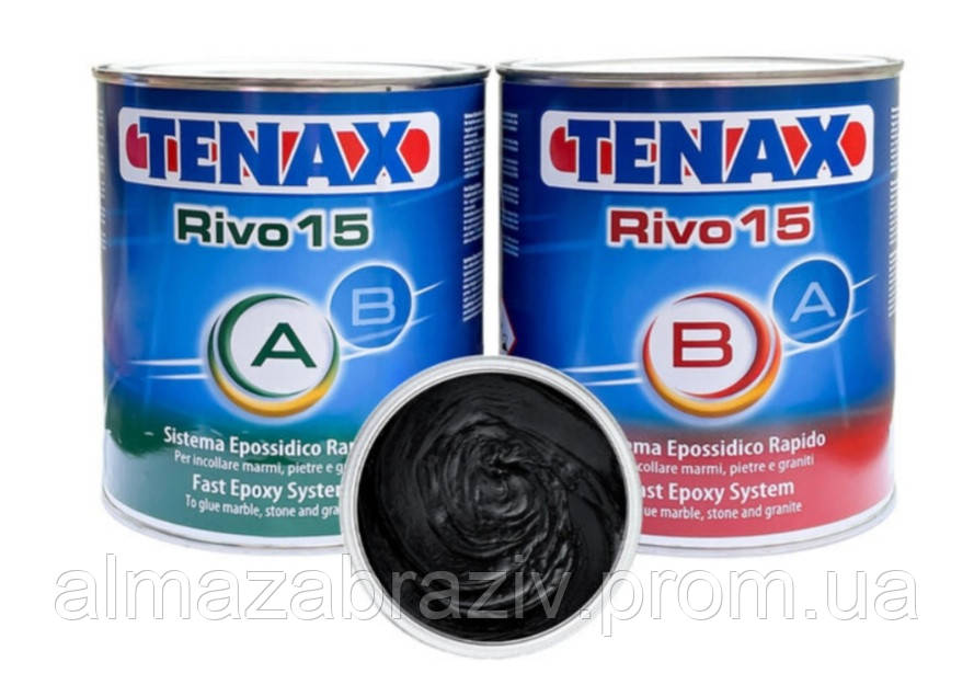 Епоксидный клей Rivo 15 (A+B) 1+1л морозостійкий. Чорний TENAX
