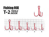 Крючок рыболовный (для удочки, рыбалки) тройной №4 T-2 RED (5шт/уп) арт.33-04-004 ТМ FISHING ROI OS