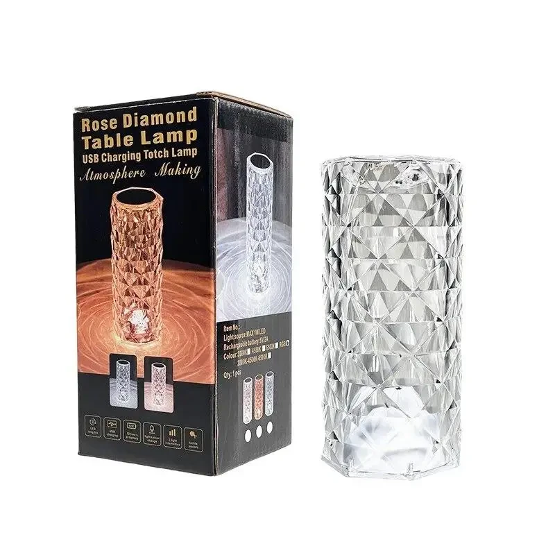 Настільна лампа з кристалами та діамантами Creatice Table Lamp (конус) CRYSTAL TABLE LAMP