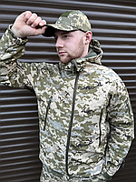 Куртка Soft Shell Tactical пиксель, олива S-5 демисезонная куртка Soft Shell Tactical пиксель