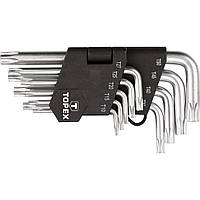 Topex Ключі Torx, набір 9 од., T10-T50, короткі