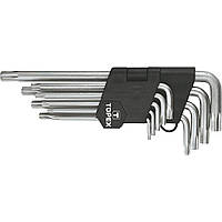 Topex Ключі Torx, набір 9 од., Torx з отвором, T10-T50, довгі