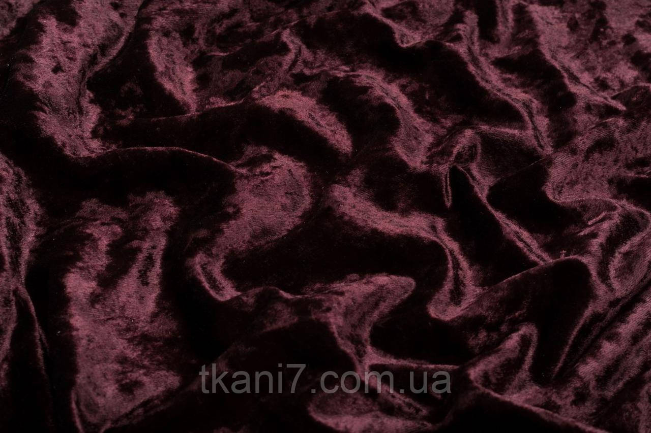 Оксаміт Мармур (Креш) Бордо, фото 1