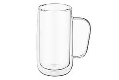 ARDESTO Набір чашок з ручками з подвійними стінками, 400 мл, 2 од., боросилікатне скло