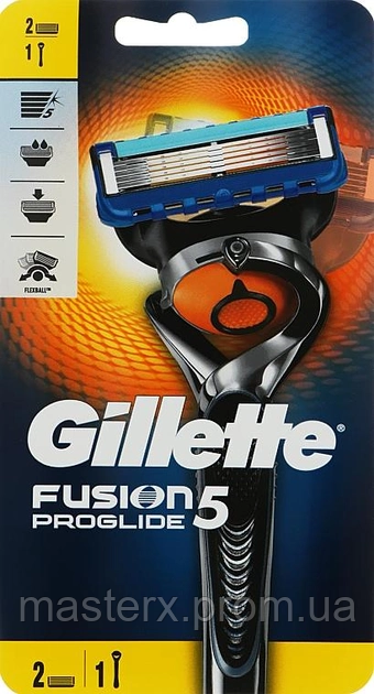 Станок для гоління чоловічий Gillette Fusion5 Proglide з 2 змінними лезами (фьюжн проглайд)