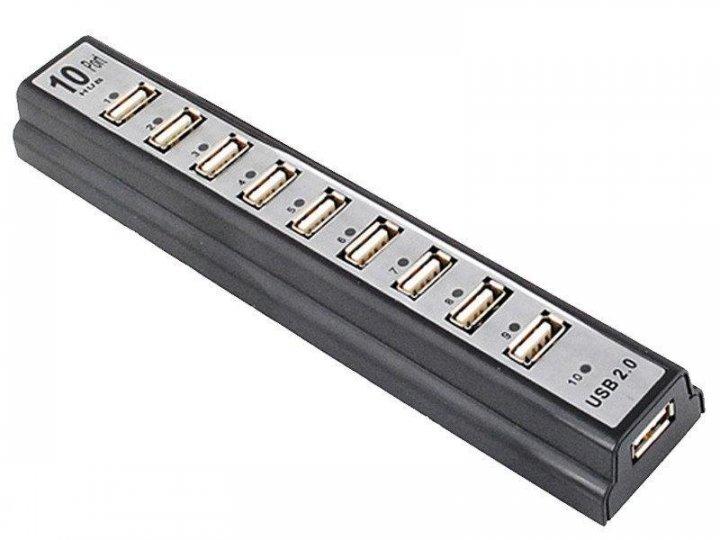 Usb-розгалужувач подовжувач 10 портів Hlv Hub 220V