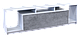 Стінка у вітальню Doros U1 Білий Бетон ДСП 160х38х48 (41516013), фото 5
