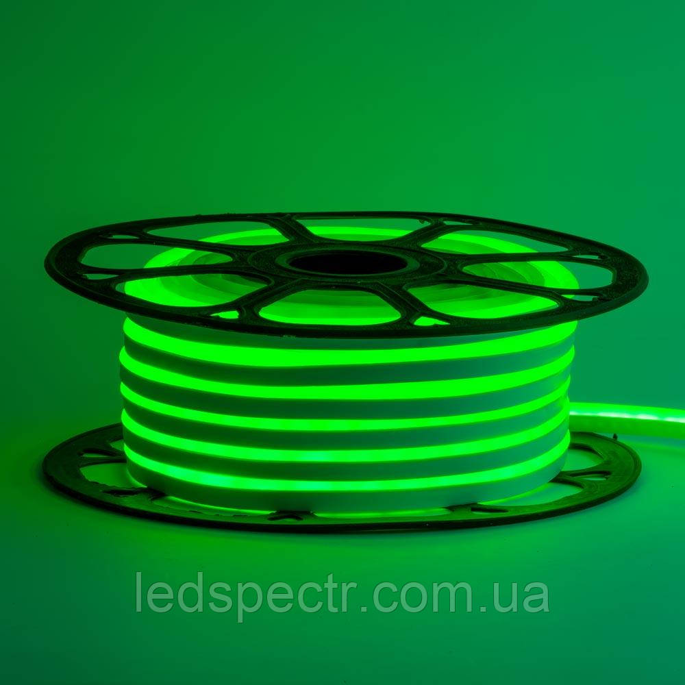 Неонова стрічка світлодіодна зелена AVT-1 220 V smd2835 120 LED/м 7 Вт/м IP65