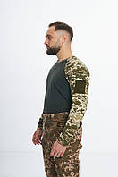 Тактический мужской военный комплект пиксель камуфляж, мужской комплект ВСУ лонгслив хаки пиксель +штаны