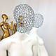 Манекен жіночий з срібною сітчастою головою для магазину одягу дизайнерський, фото 6