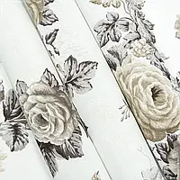 Ткань Декоративная ткань панама артико/artico розы оливка, серый (280см 196г/м² пог.м) 126479