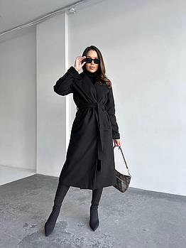 Жіноче трендове кашемірове пальто на запах (Норма і напівбатал)