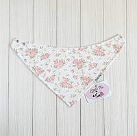 Слинявчик-бандана непромокальний мусліновий "Букети троянд"