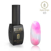 Гель лак Аква капли AQUA DROPS Milano 8 ml №3 нежно розовый акварельный лак на спиртовой основе