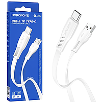 Кабель USB-Type-C Borofone BX85 (3А/1м) білий