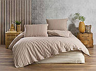 Комплект постільної білизни ранфорс ТМ Zeron organic deluxe 200х220 Natural1 Kahve колір капучино