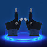Ігрові рукавички від поту (2 шт) з напальниками Sarafox G01 для ігор телефону pubg cod standoff 2 пальця Чорний із синім, фото 6