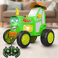 Детский танцующий трактор на пульте управления. Зеленый трактор. Музыкальный трактор (зеленый)