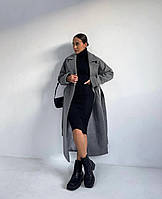 Жіноче кашемірове пальто з відкладним коміром (Норма і напівбатал), фото 5