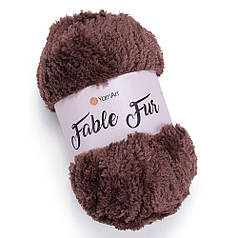 Пряжа YarnArt Fable Fur, імітація хутра, колір 986, коричневий