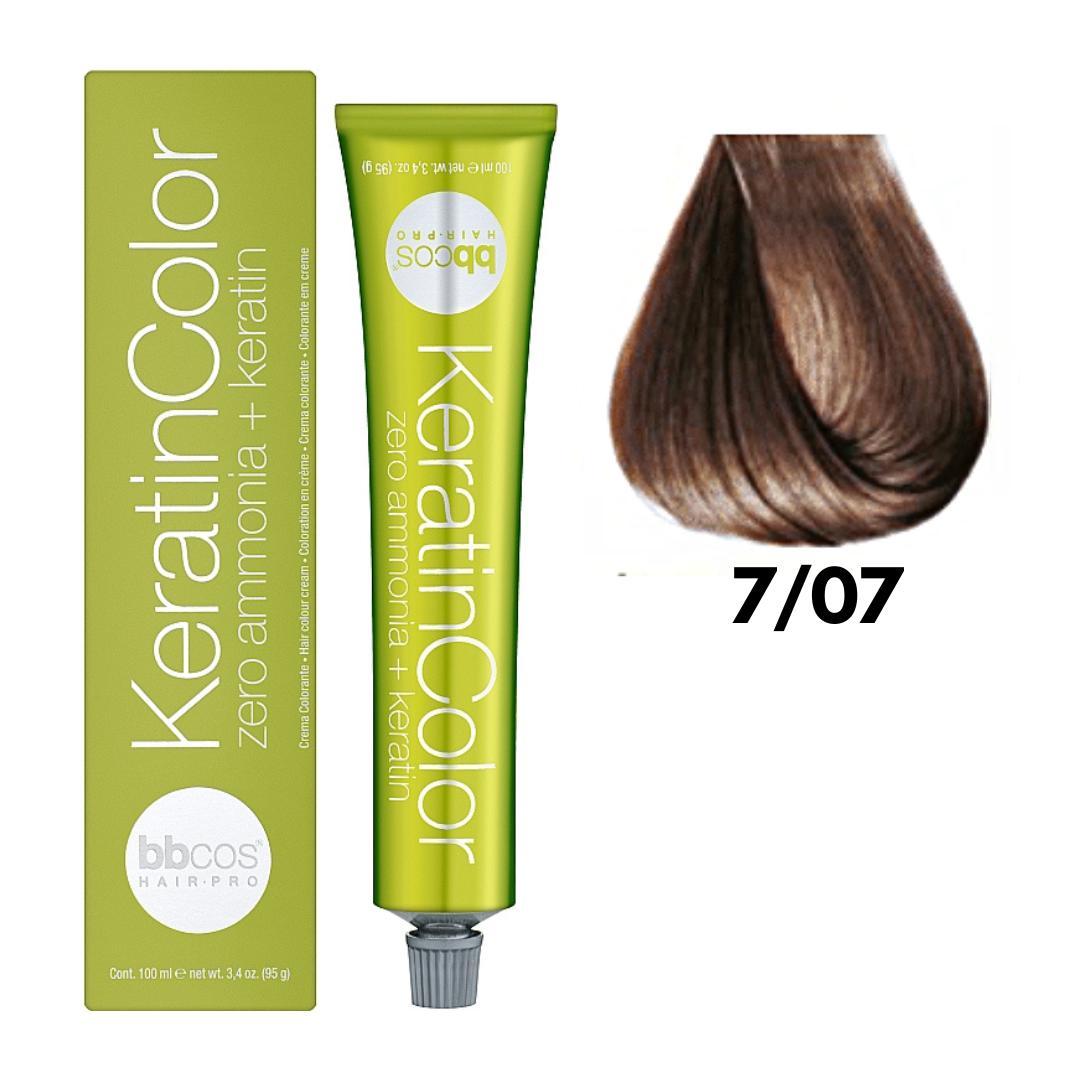 Крем-фарба безаміачна для волосся BBCos Keratin Color №7.07 Tobacco 100 мл, фото 1