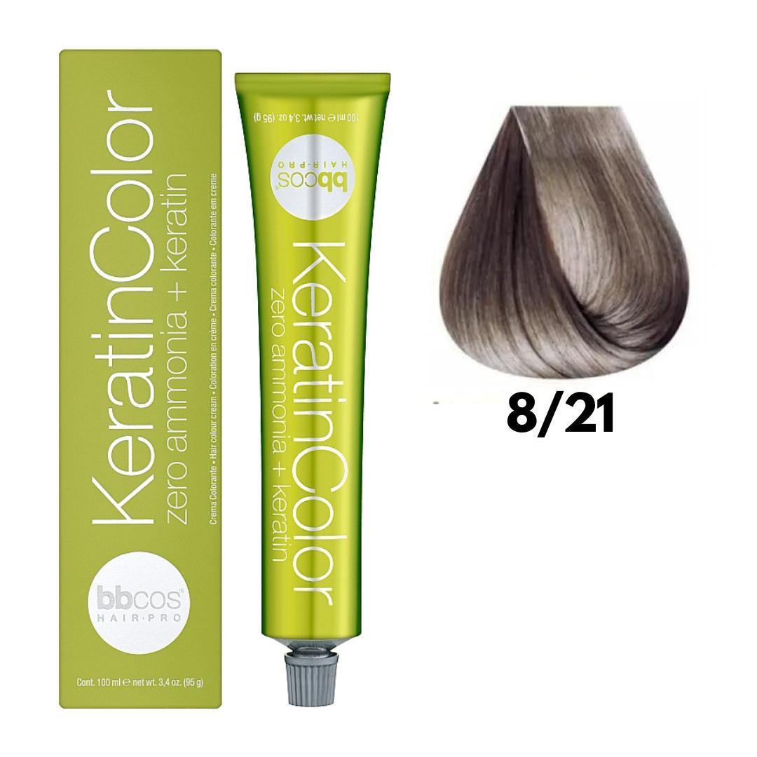 Крем-фарба безаміачна для волосся BBCos Keratin Color №8.21 Light Purple Blond 100 мл, фото 1