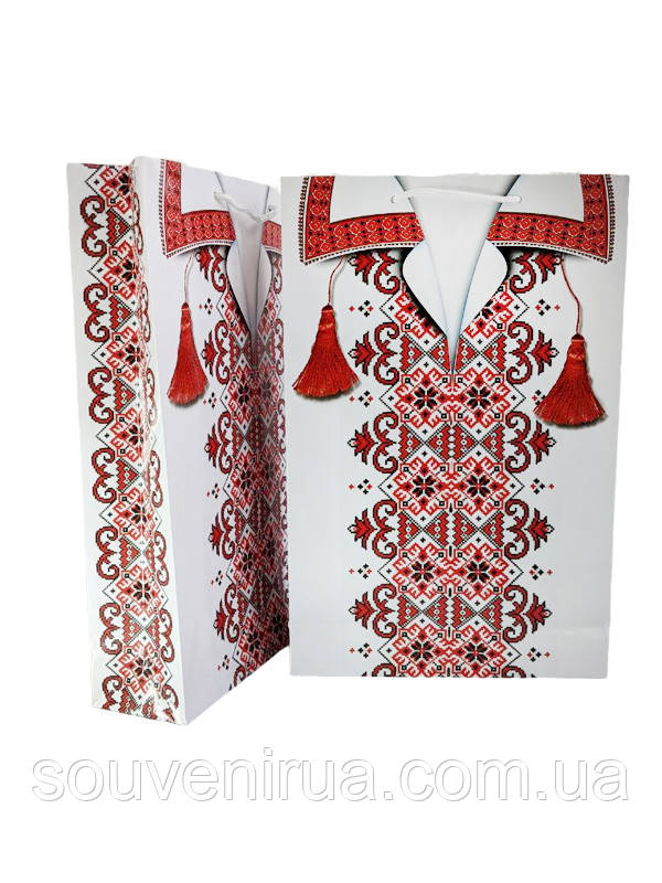 Упаковка подарункових пакетів Вишита сорочка (350х220) (Подарункові пакети)