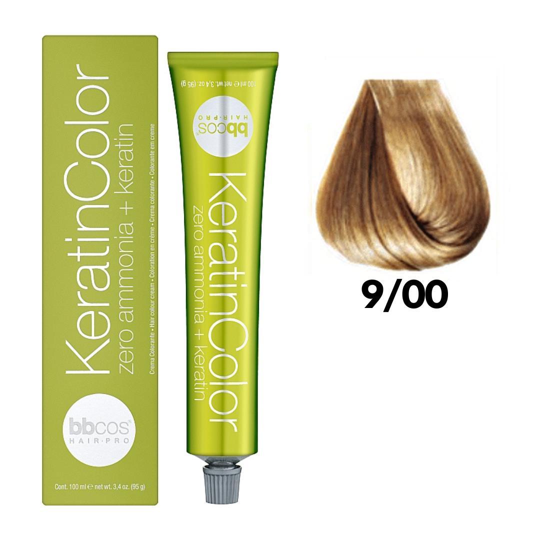 Крем-фарба безаміачна для волосся BBCos Keratin Color №9.00 Very Light Intense Blond 100 мл