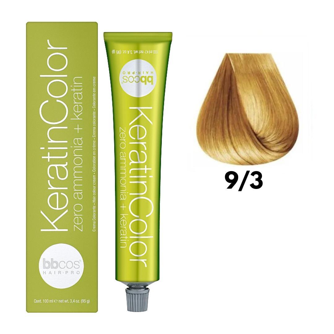 Крем-фарба безаміачна для волосся BBCos Keratin Color №9.3 Very Light Golden Blonde 100 мл, фото 1