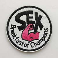 Шеврон Секс завтрак чемпионов "sex breakfast of champions" вышивка Шеврон на заказ на липучке ВСУ (Aвш-506-2)